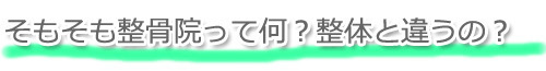 整骨院とは
